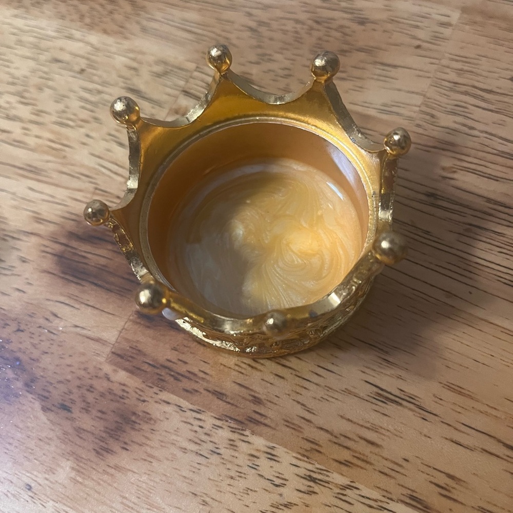 Gold Crown Perfume Bottle/Trinket Box w Jewels Pearls 3" X 2.5”. Empty. - Picture 5 of 11